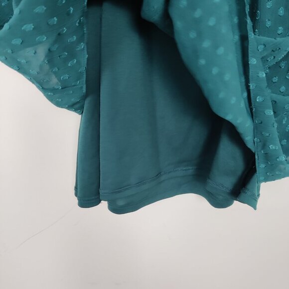 Motherhood Maternity Women's Swiss Polka Dot Tunic Top in Green Size XL Sheer - Picture 4 of 9